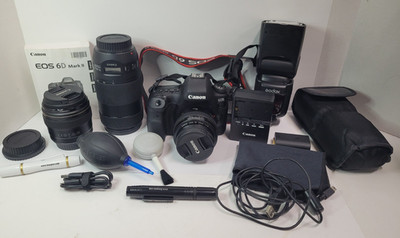 Canon EOS 6 D Mark II camera .. with 3 lens options  plz read   ( BC )