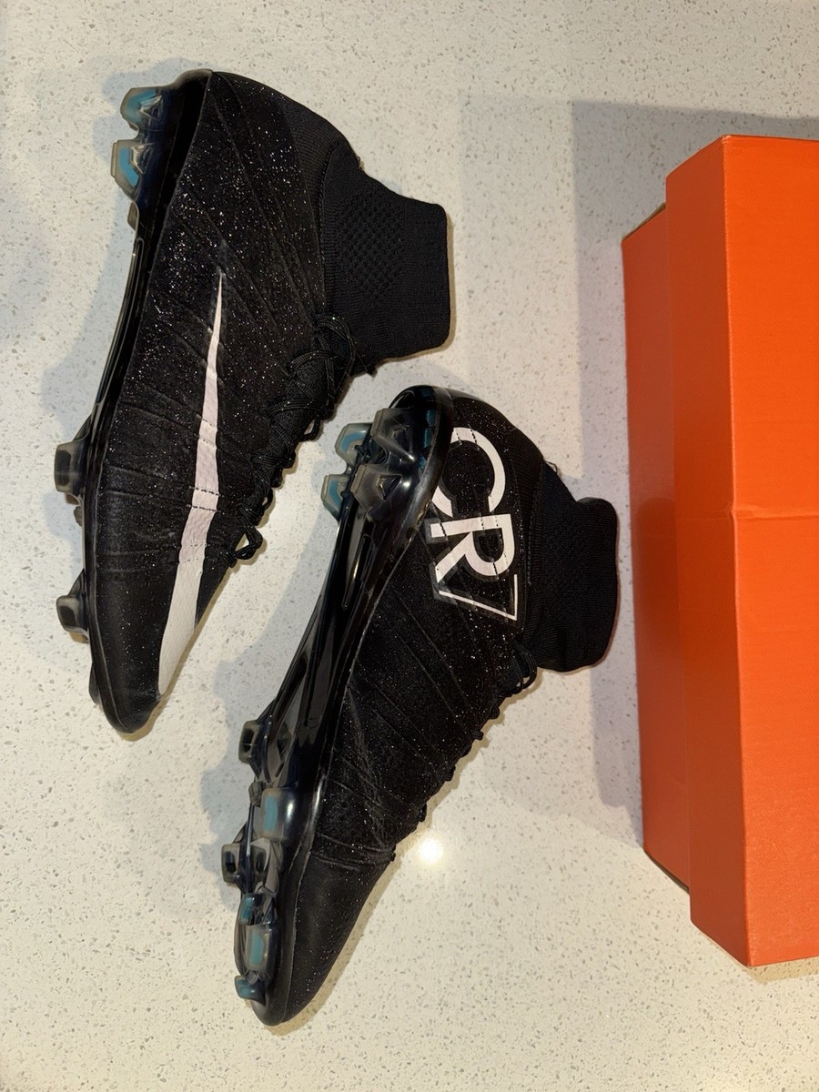 Nike Mercurial Superfly CR7 FG 677927-014 Black Neon Turquoise Sz