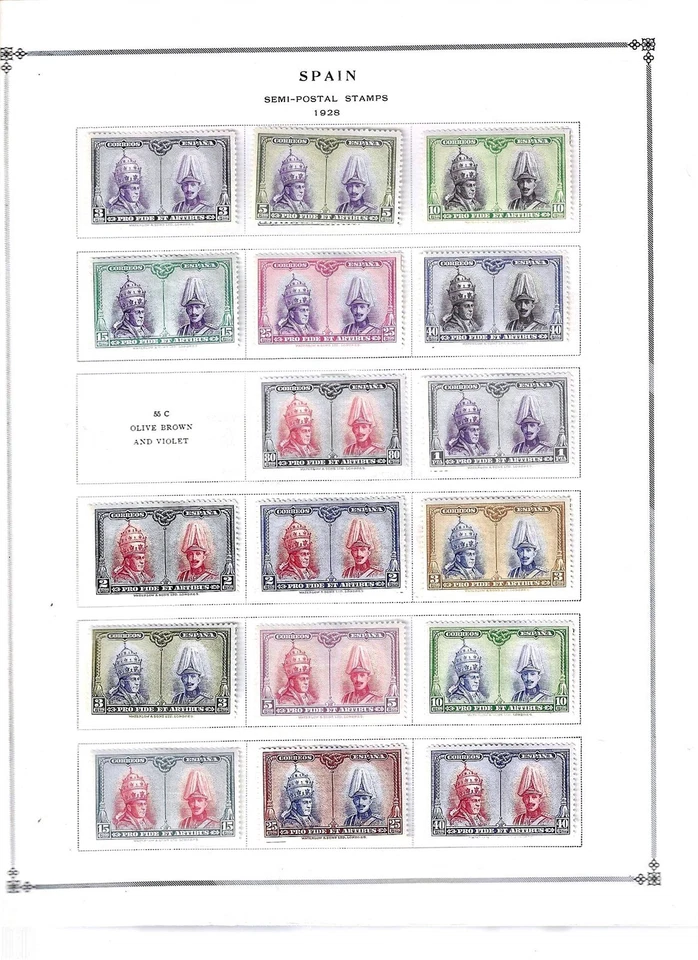 Kenr2: Spain BoB Collection from 1947 Scott Album - Image 3 of 4