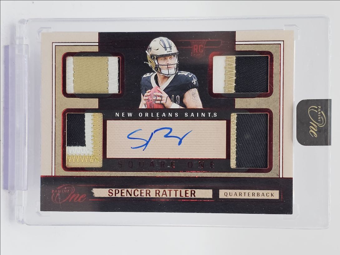 SPENCER RATTLER 2024 PANINI ONE SQUARE ONE RPA ROOKIE RED RC AUTO /49 Q3403