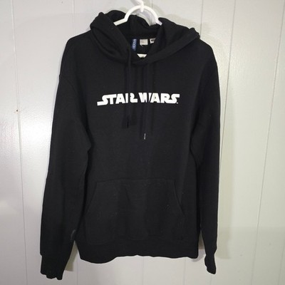 H&M Divided Star Wars Hoodie Mens Medium Black Graphic Logo Pullover