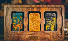 Luxury Handmade Wooden Lighter Abstract Art Style Unique Holiday Gift Set