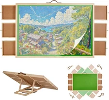 Rotating Puzzle Board 2000 Pieces with 6 Drawers and Cover,Portable Jigsaw Puzzl