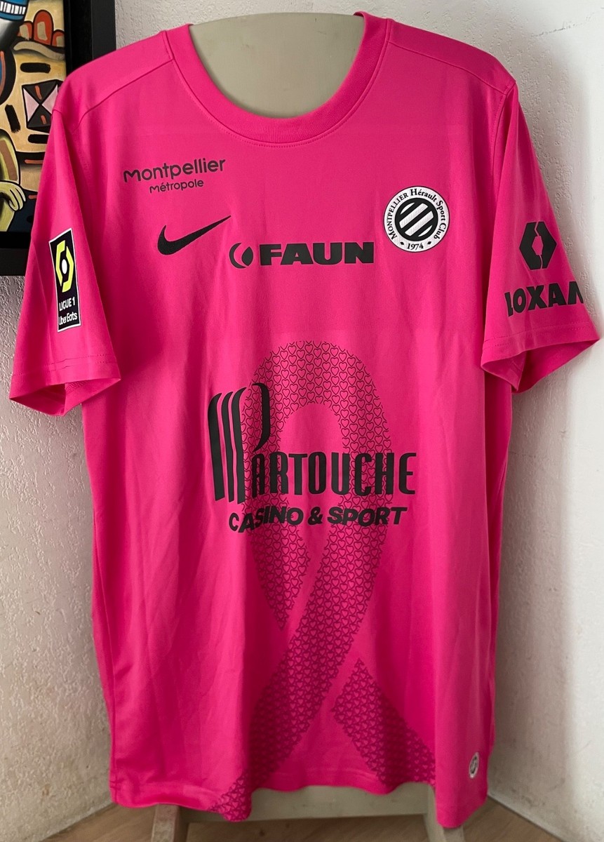 Maillot Pro MHSC Floqué octobre Rose Montpellier Hérault Nike