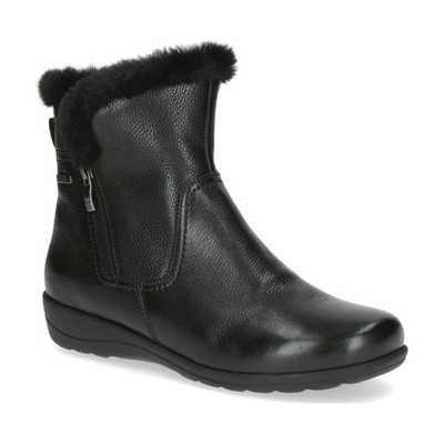 Caprice Women's Black Leather Wedge Ankle Boots Casual 9-26459-43-022