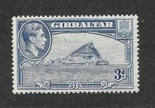 GIBRALTAR G6 sg 125 1938 3d Light Blue Perf 13.5 -- M/Mint