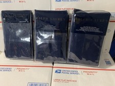 Ralph Lauren RL FULL Cotton BLUE Extra Deep Fitted Sheet, Flat Sheet And Cases