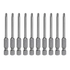 10pcs Magnetic Phillips Screwdriver Bit PH2 1/4" Hex Shank 65mm Long 4mm Rod