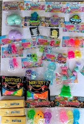 25 Pc Mega Squishy Toy Lot - NeeDoh Ramen, Salted Butter, Sugar Swaps,...