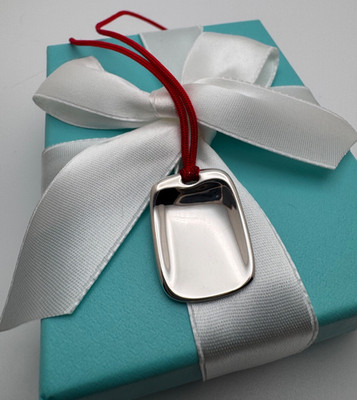 Tiffany & Co. Elsa Peretti rechteckiger Anhänger Halskette Anhänger Sterlingsilber 925