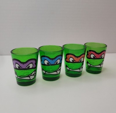 Teenage Mutant Ninja Turtles TMNT Nickelodeon Shot Glass Glassware Set x4