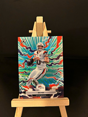 Topps Resurgence 2025 /250 Bo Nix TEAL REFRACTOR DISCO #28 - Denver Broncos