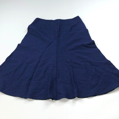 Cabi 4 (Fits 29In) Tulip Flare Textured A-Line Zip Flat Midi Skirt Blue 3097