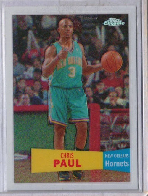 Chris Paul 2007-08 Topps CHROME White Refractor 44/99 Hornets 1957-58 Variation