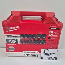 Milwaukee 49-66-7013 SHOCKWAVE 1/2 Standard Impact Socket Set 14PC 