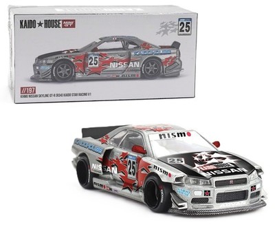 Kaido House x Mini GT 1:64 Nissan Skyline GT-R (R34) Star Racing V1 Silver #197