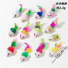 5Pcs Rattle Cat Mouse Toys Also Prefilled Catnip Faux Fur Cat Mice Toys Interact
