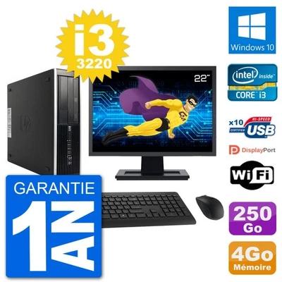 PC HP Compaq Pro 6300 SFF Ecran 22" i3-3220 RAM 4Go Disque 250Go Windows 10 Wifi - Photo 1/3