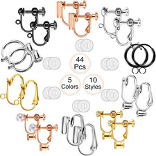 10 Pairs Clip on Earring Converter Non Pierced Earrings Components with Post for