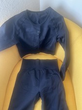 Gymshark Women Set of Leggings Top Black High Stretch Yoga Gym Size Small