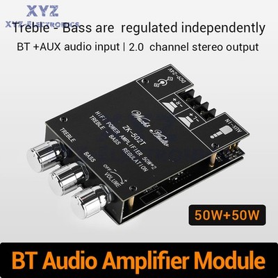 ZK-502T Bluetooth Dual-channel Stereo Audio Power Amplifier Module TPA3116 50W*2