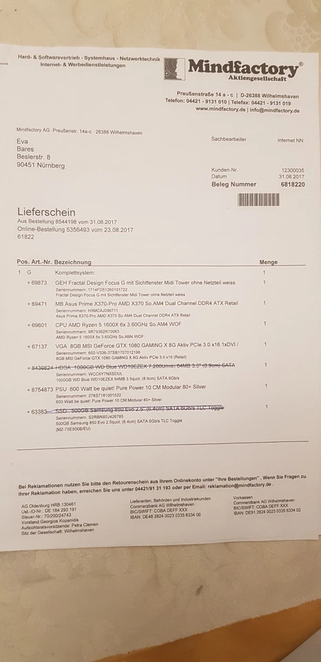 Gaming-PC | GTX 1080 | Ryzen 5 | 16GB RAM | Wasserkühlung | gepflegt - Bild 2 von 4