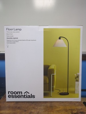 Room Essentials Floor Lamp Cone Shade Black Rotary Switch