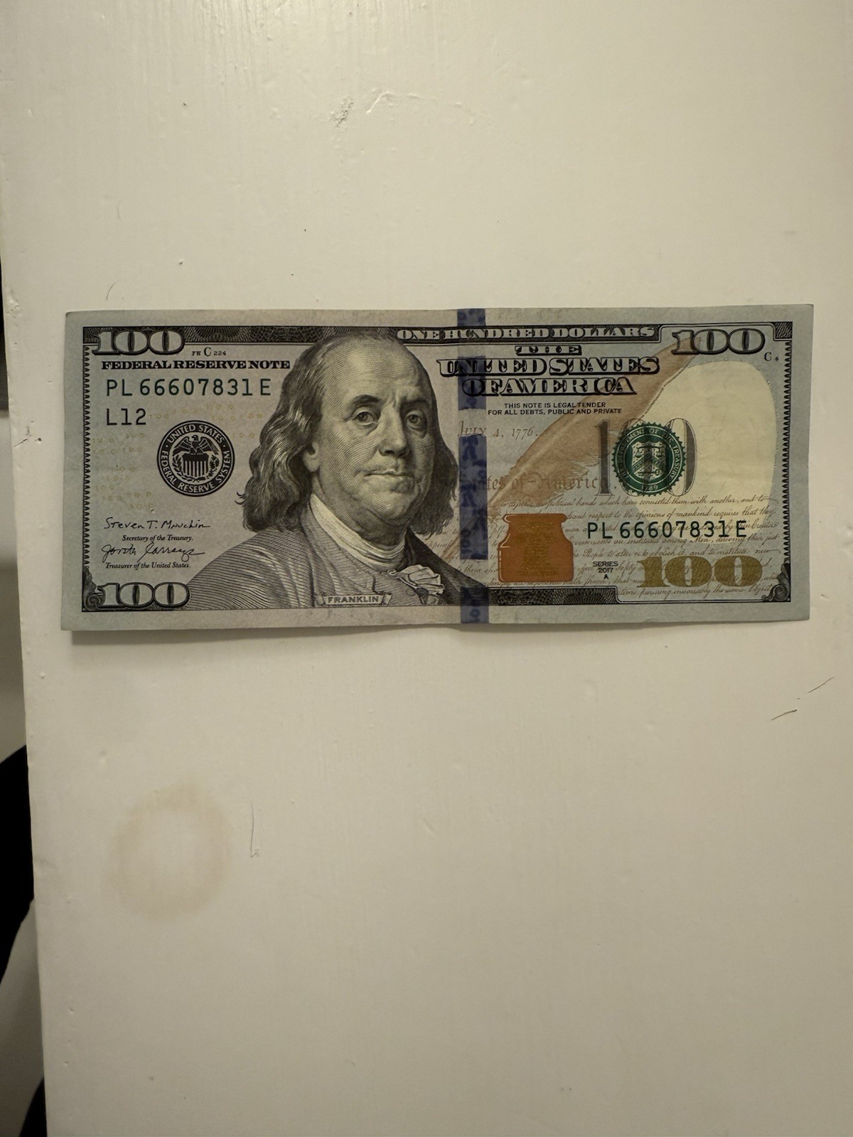 One Hundred Dollar Bill Series 2017A Fancy Serial Number 666