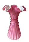 Fenton Wheat Stack Vase 7.5" Original Vintage Wild Rose Pink