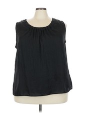 Talbots Women Black Sleeveless Blouse 3X Plus