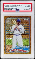 2024 Topps Silver Pack Chrome Promo Jackie Robinson PSA 10 '89 Gold Refractor