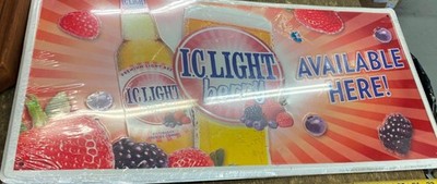 NOS IC Light Berry Tin sign Embossed Iron city Beer Pgh Pa