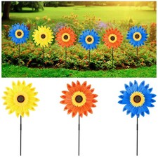 1/3pcs Sunflower Wind Spinner Windmill Yellow Sculpture for Yard Outdoor Home