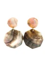 Viktoria Hayman Womens Mother Of Pearl Gray Double Shell Dangle Earrings