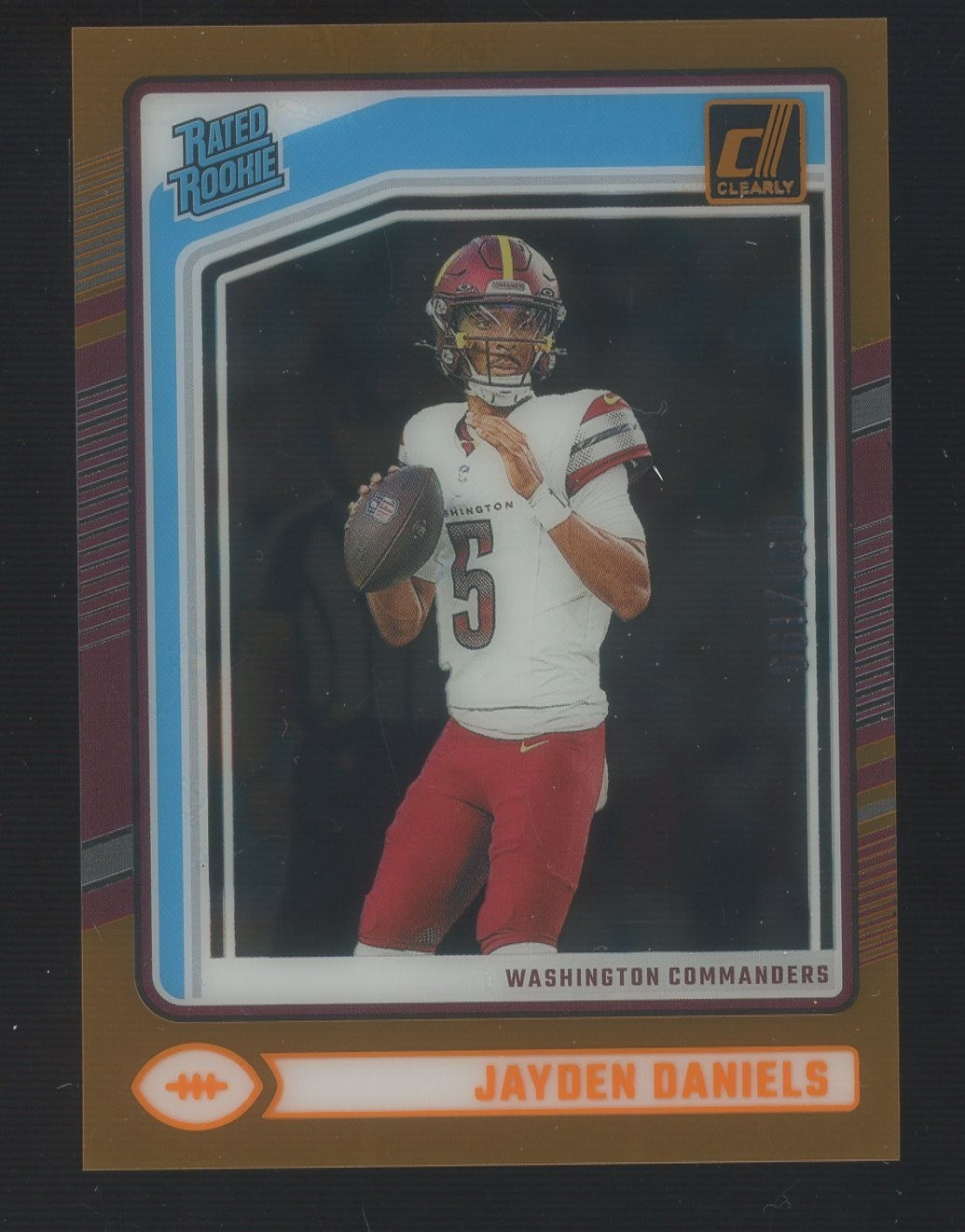 2024 Panini Clearly Donruss Orange #52 Jayden Daniels Commanders RC Rookie /199