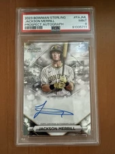 2023 Bowman Sterling #PA-JML Jackson Merrill Prospect Autographs PSA 9
