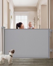 Cumbor Baby Gate Retractable 55 WIDE 34" Tall Gray