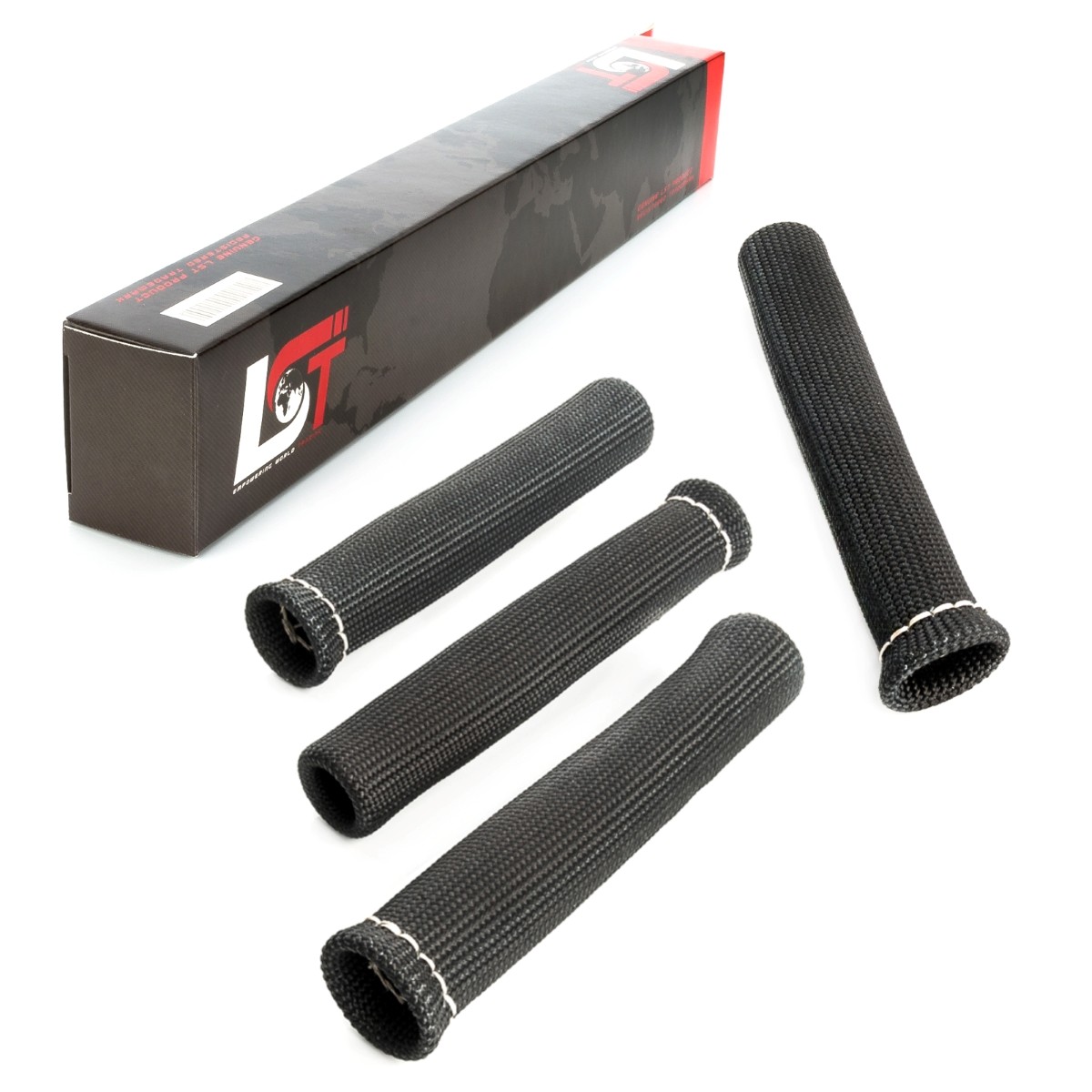 4x Fibreglass Heat Protection Tube Cable Protection Spark Plug Black for Lancia