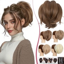 Thick Hair Piece Bun Pony Tail Claw Clip in Short Ponytail Bendable Messy Updo