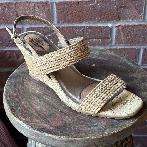 Nuovo sandalo casual Easy Spirit Shandra espadrillas cinturino alla caviglia zeppa taglia 10 M - Foto 7 di 20