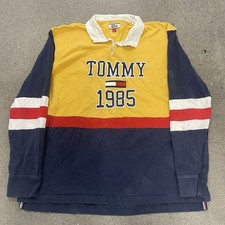 Vintage Style Tommy Hilfiger Big Logo Rugby Shirt Y2K Size XXL