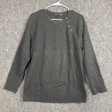 Armani Exchange Sweater Womens Size L Grey Knit Loose Minimal