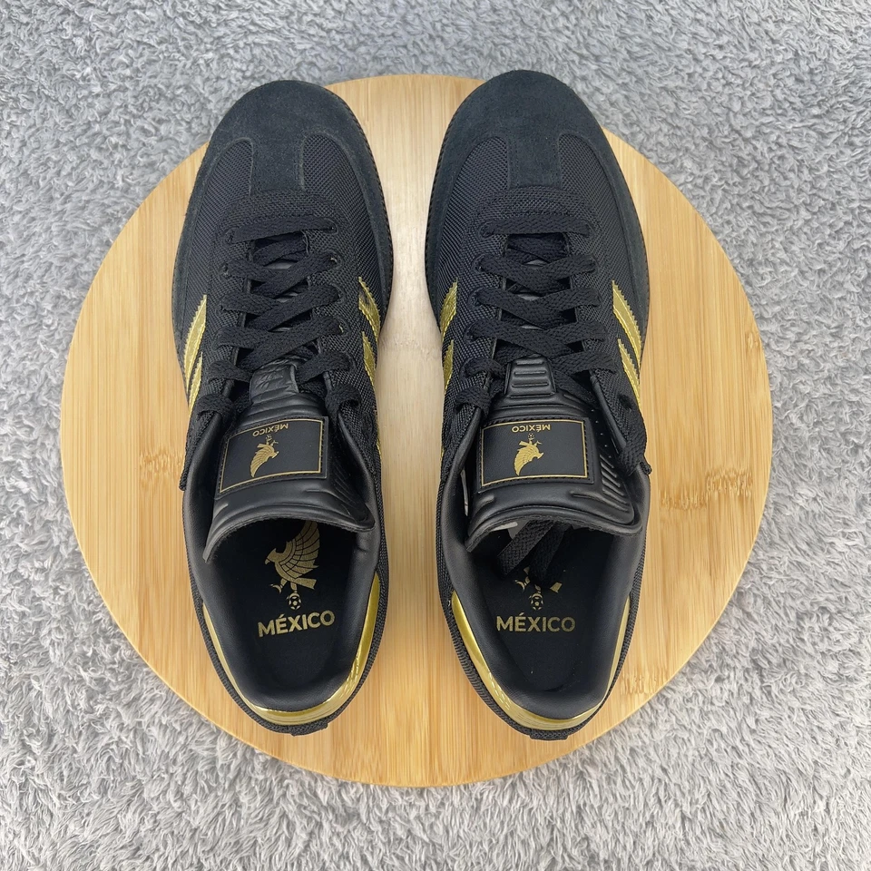 Adidas Samba FMF México Zapatos Para Hombres 9 Negro Dorado Fútbol Fútbol Edición Limitada Foto 4 de 4