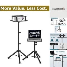 Projector Stand Tripod from 23" to 51", Laptop Tripod Stand with Elastic Band...