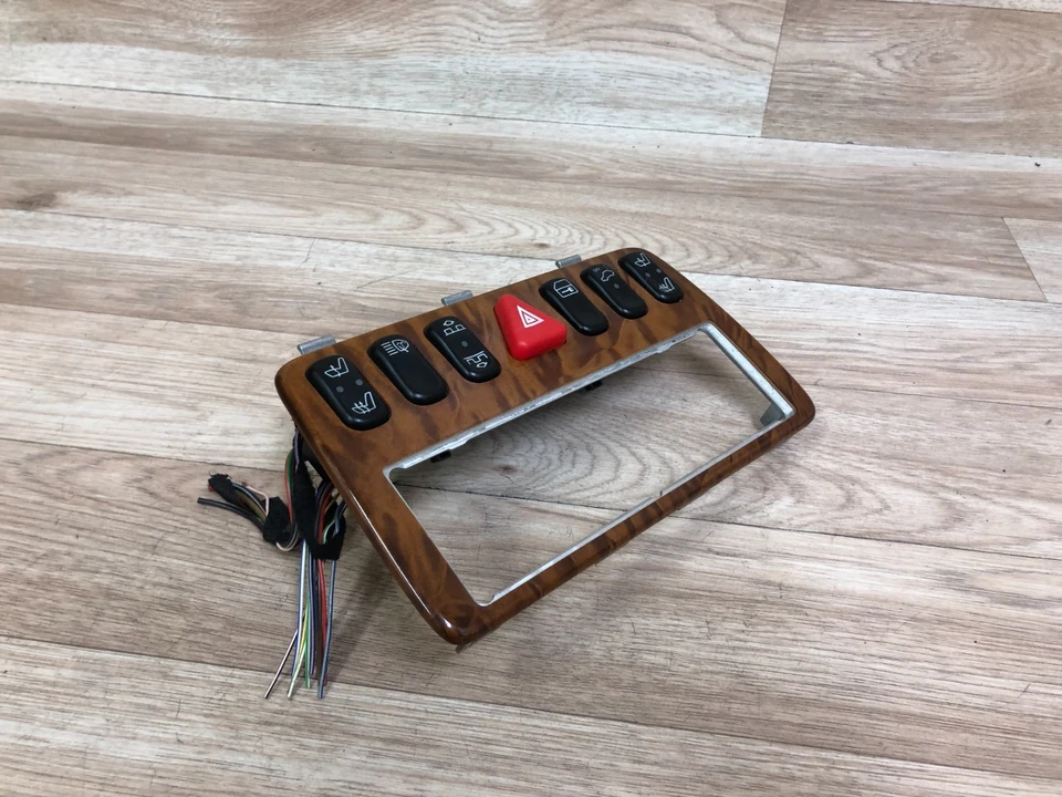 MERCEDES BENZ OEM CLK320 CLK430 CLK55 INTERRUPTOR DE CONTROL DE CLIMA DELANTERO AC PANEL DE MADERA Foto 3 de 4