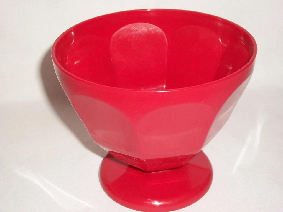 Red Orange Kitchen Set of 6 Plastic 17oz Ice Cream Sundae Bowls Dessert Pool BBQ - Image 4 of 4