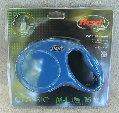 Flexi 16' New Classic Retractable Casing Tape Leash M/L ''Blue'' ~ NEW