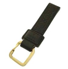 Porte-clés Gucci Micro Guccisima 199919 Marron Foncé Métal Cuir Occasion Keyring