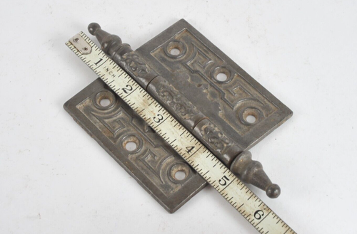 Antique Art Deco Cast Iron Butt Hinge Door Hinge Ornate Steeple 3.5 x 3.5 - Bild 4 von 6