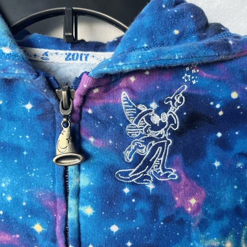 Disney Parks Sorcerer Mickey Galaxy 2017 Youth Boys Girls XS Full Zip Hoodie - Picture 2 of 8
